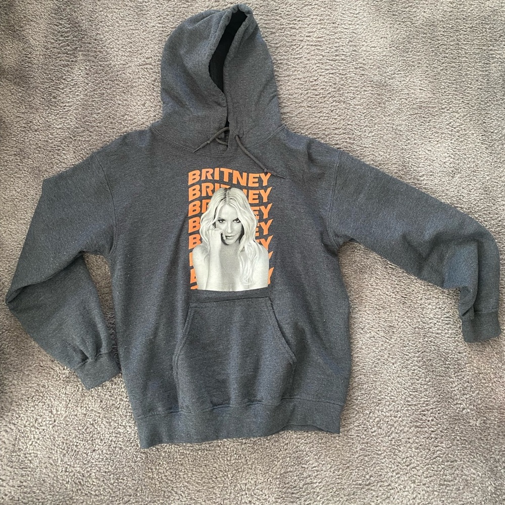Britney Spears Grey Hoodie Men size small (women medium)